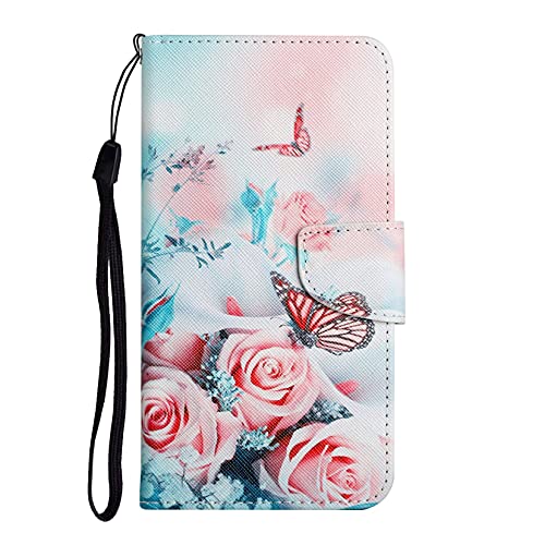 MTQLX Wallet Case for Oppo Reno 6 PRO 5G Premium Luxury Flower Pattern Woman PU Leather Wallet Case with [Kickstand][Wrist Strap],for Oppo Reno 6 PRO 5G (#12)