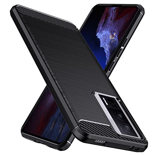 Natbok Compatible with Xiaomi Poco F5 Pro Case, Flexible TPU [Brushed Texture] [Anti-Slip] Shockproof Military Protection Bumper Phone Case,Slim Case Cover Compatible with Poco F5 Pro,Black