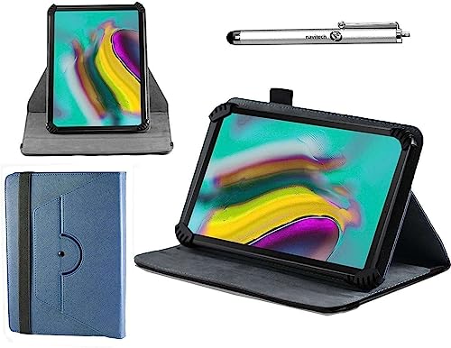 Navitech Blue Case with 360 Rotational Stand & Stylus Compatible with TECLAST T45HD Android 13 Tablet 10.5 Inch