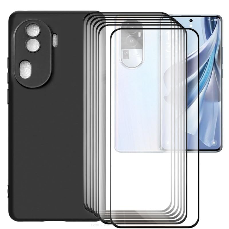 NEOYUKL Cover for Oppo Reno 11 Pro Phone Case(6.74 inches), for Oppo Reno 11 Pro Screen Protector [7 Pack],Black Shell for Oppo Reno 11 Pro