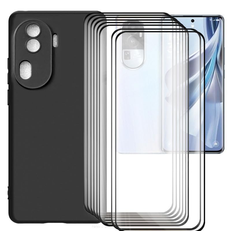 NEOYUKL Cover for Oppo Reno 11 Pro Phone Case(6.74 inches), for Oppo Reno 11 Pro Screen Protector [8 Pack],Black Shell for Oppo Reno 11 Pro