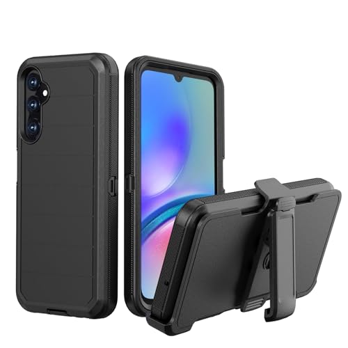 NIFFPD for Samsung Galaxy A05s Case with Belt Clip & Kickstand, Full-Body Protection Multi Layers Rugged Case with Belt Holster for Samsung Galaxy A05s 6.7 inch 2023 (Black)