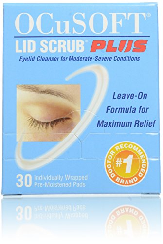 OCuSOFT Lid Scrub PLUS - Pre-Moistened Leave-On Eyelid Wipes for Moderate to Severe Conditions - Moisturizing Eyelid Cleanser for Maximum Relief - 30 Count