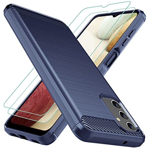 Osophter for Samsung Galaxy A13 4G Case,Samsung A13 5G Case with Screen Protector Shock-Absorption Flexible TPU Rubber Protective Cell Phone Cover for Samsung Galaxy A04S(Navy Blue)