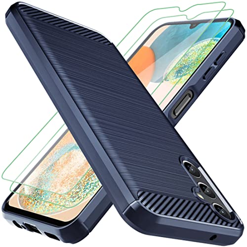 Osophter für Samsung Galaxy A35 5G Hülle: mit 2 Displayschutzfolien, stoßdämpfend, flexible TPU-Gummi-Schutzhülle für Samsung Galaxy A35 5G Handyhülle (Marineblau)