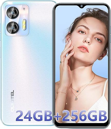 OUKITEL C35 Cellphone Unlocked,12GB RAM+256GB ROM,6.56" HD Screen Smartphone with 5150mAh Battery,50MP+8MP Camera,4G Dual SIM Android 13 Phone (Blue)