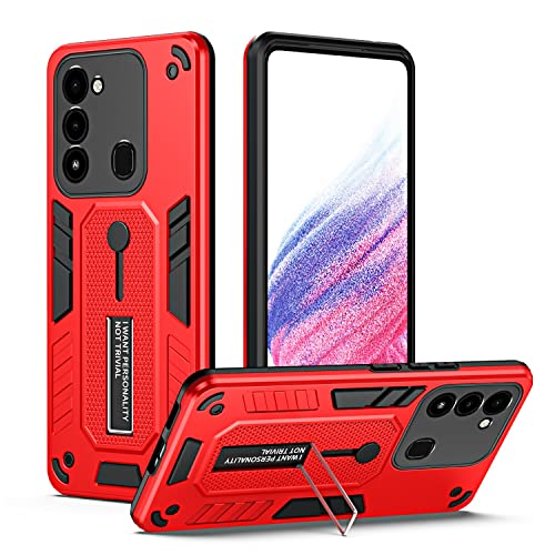 Phone Case Case Compatible with Tecno Spark GO 2022/Spark 8C/Spark 9, Case Heavy Duty Shock Absorption Full Body Protective Case TPU Rubber and Hard PC Phone Case Cover with Retractable hand strap Cas