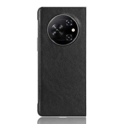 Phone Case for Tecno Phantom V Fold Case, [PU Leather]+[Hard Plastic] for Tecno Phantom V Fold Protector Case, Non-Slip Shockproof for Tecno Phantom V Fold Phone Cover Black