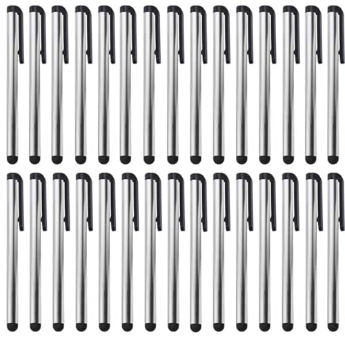 Premium 30 Pack Stylus Compatible with Tecno Camon 18 Premier Custom Digital Slim Touch Pen for Your Capacitive Touch Screen! (Silver)