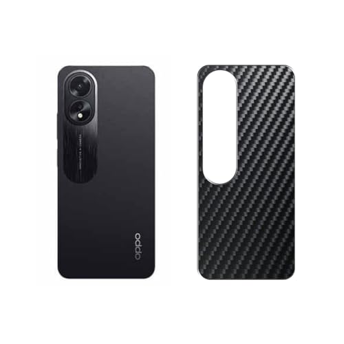 Puccy 2 Pack Back Protector Film, compatible with OPPO A18 Black Carbon Fiber Guard Cover Skin （ Not Tempered Glass Front Screen Protectors ）
