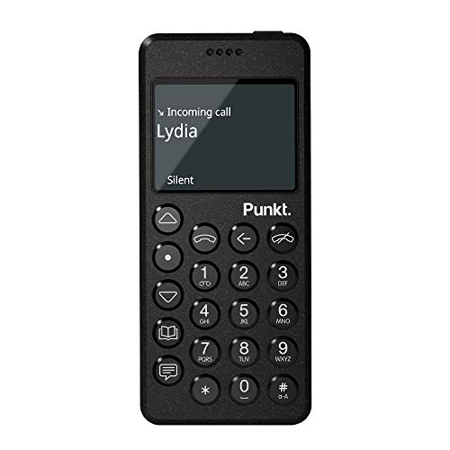 Punkt. MP02 4G LTE Minimalist Mobile Phone - Unlocked Cell Phone with Nano-SIM, Wi-Fi Hotspot, 2GB RAM+16GB Storage, Bluetooth, Digital Security, Multiband - Black
