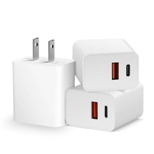 Quinyew 20W USB C Charger Block, Watch Se Block, 2023 Upgrade Dual Port Fast Charging Block Cube Box Brick Plug Adapter Compatible with New Watch SE Series 8 7 6 5,14 Pro Max, 3Pack White
