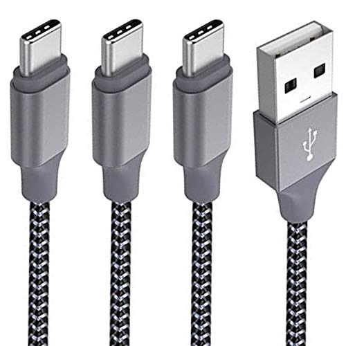 Quntis USB Type C Charging Cable USB C Charger Cable - 3Pack 6ft USB C to USB A Cable for Samsung Galaxy S9 S8 Plus Moto Z2 LG V30 V20 G5 G6 Pixel Switch OnePlus 5 Nexus 6P, Black
