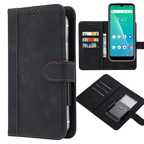 Ranyi for NUU Mobile A25 Case, NUU A25 Phone Case, Universal Leather Wallet Case with Credit Card Holder Slots Movable Clip Magnetic Flip Wallet Protective Case for NUU Mobile A25 6.7" 2023 -Black