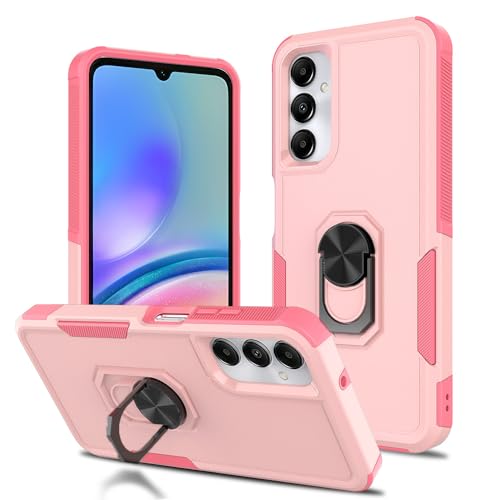 Ryphez for Samsung Galaxy A05s Case,Case for Galaxy A05s,Dual Layer Shockproof Magnetic Kickstand Phone Case with Rotatable Ring Holder for Galaxy A05s (Pink)