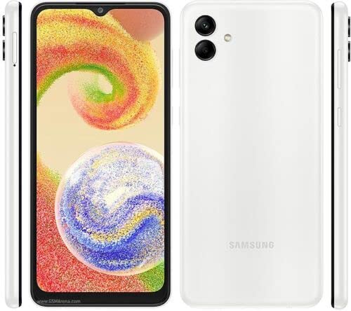 SAMSUNG Galaxy A04 4G LTE (128GB + 4GB) Unlocked Global Worldwide (Only T-Mobile/Mint/Tello Metro USA Market) 6.5" 50MP Dual Camera + (w/Fast Car Charger) (White)