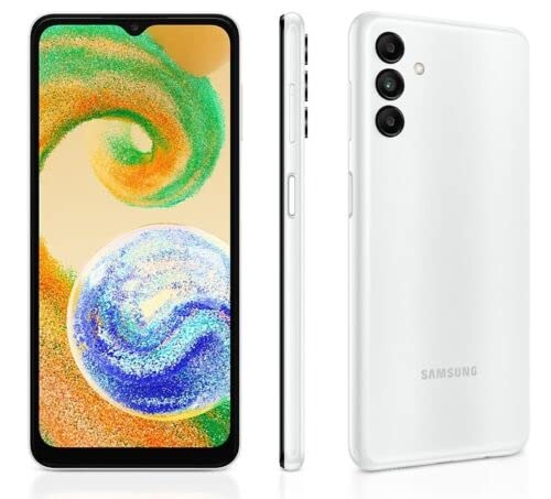SAMSUNG Galaxy A04S 4G LTE (128GB + 4GB) Unlocked Worldwide (Only T-Mobile/Mint/Metro USA Market) 6.5" 50MP Triple Camera + (w/Fast Car Charger) (White)