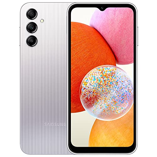 SAMSUNG Galaxy A14 4G LTE (128GB + 4GB) Unlocked Worldwide (Only T-Mobile/Mint/Metro USA Market) 6.6" 50MP Triple Camera + (15W Wall Charger) (Silver (SM-A145M/DS))