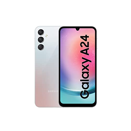 SAMSUNG Galaxy A24 4G LTE (128GB + 4GB) Unlocked Worldwide Latin Version (Only T-Mobile/Mint/Metro USA Market) 6.5" 50MP Triple Camera + (w/Fast 25w Wall Dual Charger) (Silver)