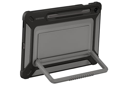 SAMSUNG Galaxy Tab S9 FE Outdoor Cover, Rugged Tablet Protector and Carry Case, Military Grade Protection, Built-in Kickstand, S Pen Holder, US Version, Black