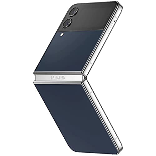 SAMSUNG Galaxy Z Flip 4 Factory Unlocked 256GB Bespoke Edition Silver/Navy/Navy (Renewed)