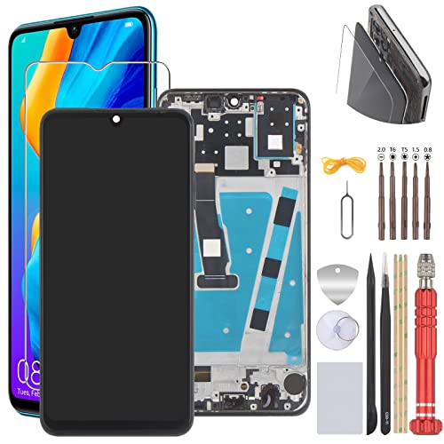 Screen Replacement for Huawei P30 Lite MAR-LX3A 24MP 6.15" LCD Display Touch Digitizer Assembly with Tools (Black with Frame)