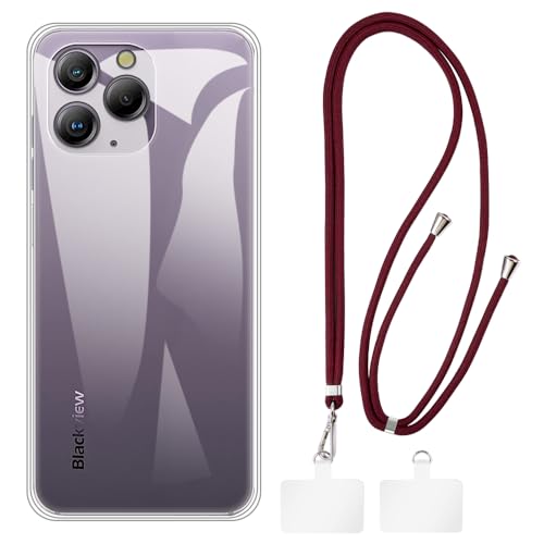 Shantime Blackview A96 Kılıf + Evrensel Cep Telefonu Boyunluklar, Boyun/Çapraz Gövde Yumuşak Askı Silikon TPU Kapak Tampon Kabuk için Blackview A96 (6,5 inç)