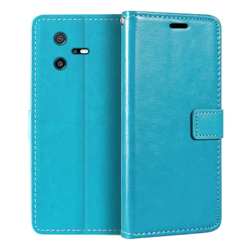 Shantime for Blackview Oscal Tiger 12 Case, Premium PU Leather Magnetic Flip Case Cover with Card Holder and Kickstand for Blackview Oscal Tiger 12 (6.78”) Sky Blue