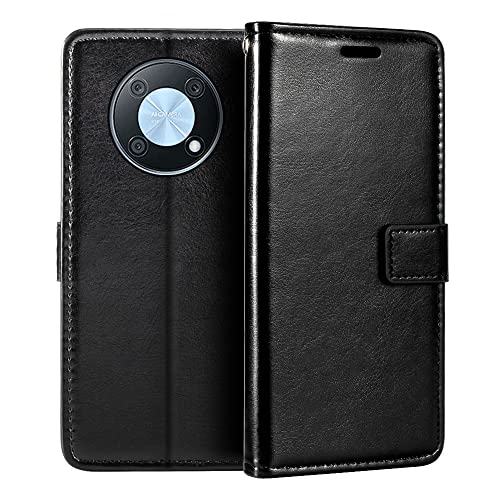 Shantime for Huawei Nova Y90 Case, Premium PU Leather Magnetic Flip Case Cover with Card Holder and Kickstand for Huawei Nova Y90 (6.7”) Black