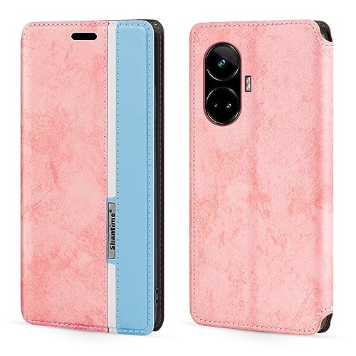 Shantime for Oppo Realme GT Neo 6 Case, Fashion Multicolor Magnetic Closure Leather Flip Case Cover with Card Holder for Oppo Realme GT5 5G (6.74”)