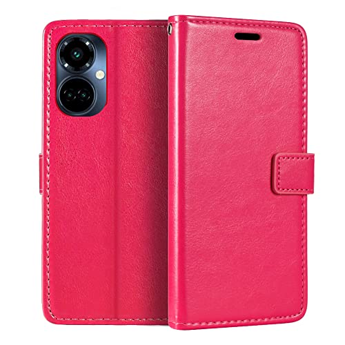 Shantime for Tecno Camon 19 Pro 5G Case, Premium PU Leather Magnetic Flip Case Cover with Card Holder and Kickstand for Tecno Camon 19 (6.8”) Rose