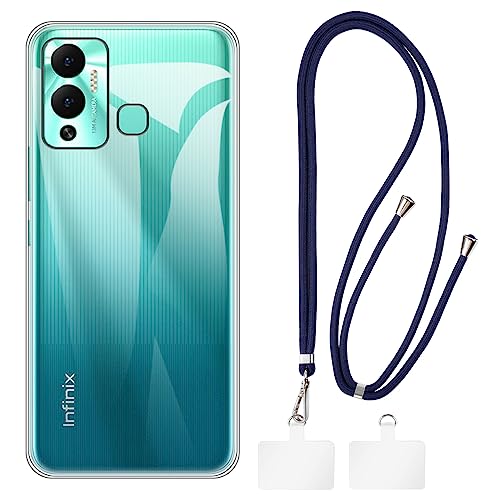 Shantime Infinix Hot 12 Play Case + Universal Mobile Phone Lanyards, Neck/Crossbody Soft Strap Silicone TPU Cover Bumper Shell for Infinix Hot 12 Play NFC (6.82”)
