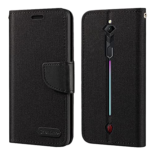 Shantime ZTE Nubia Red Magic 3 Case, Oxford Leather Wallet Case with Soft TPU Back Cover Magnet Flip Case for ZTE Nubia Red Magic 3S