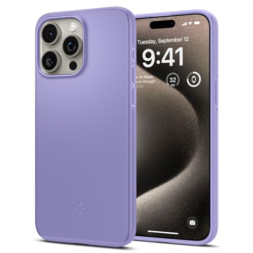 Spigen Thin Fit Designed for iPhone 15 Pro Max Case (2023), [Military-Grade Protection] - Iris Purple
