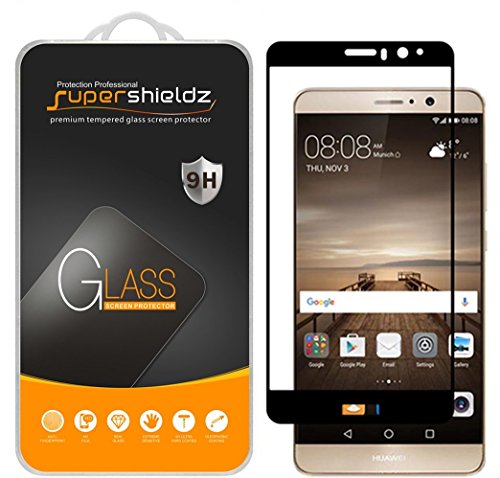 Supershieldz (2 Pack) Designed for Huawei Mate 9 Tempered Glass Screen Protector, (Full Screen Coverage) 0.33mm, Anti Scratch, Bubble Free (Black)