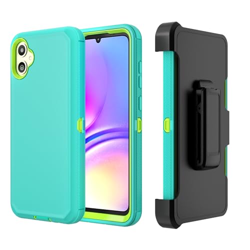 TASHHAR Phone Case for Samsung Galaxy A05 2023 case,Heavy Duty Hard Shockproof Armor Protector Case Cover with Belt Clip Holster for Samsung A05 2023 Phone Case (Green+Yellow)