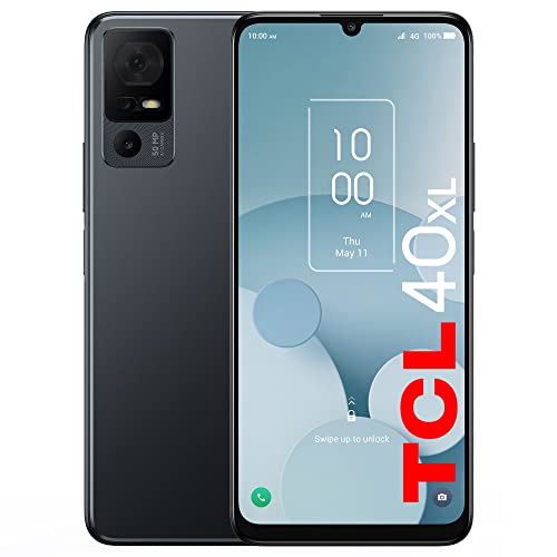 TCL 40XL 2023 Unlocked Cell Phone 6GB + 256GB, 6.75 inch Display Mobile Phone, Smartphone Android 13, 50MP AI Camera, 5000 mAh, 4G LTE, US Version, Dark Gray