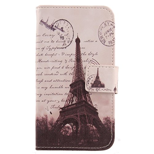 Tnviud Pattern Wallet Design Flip PU Leather Cover Skin Protection Case for NUU Mobile A25 6.7" (Stamp Tower)