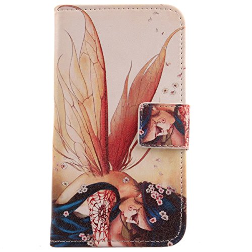 Tnviud Pattern Wallet Design Flip PU Leather Cover Skin Protection Case for FOSSiBOT F101 5.45" (Wing Girl)