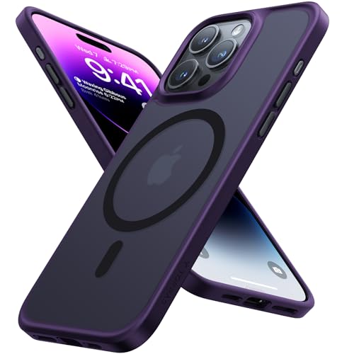 TORRAS Magnetic Guardian Designed for iPhone 15 Pro Max Case [Military Grade Drop Tested] [Compatible with MagSafe] Slim Translucent Matte Case for iPhone 15 Pro Max Phone Case (6.7") 2023, Purple