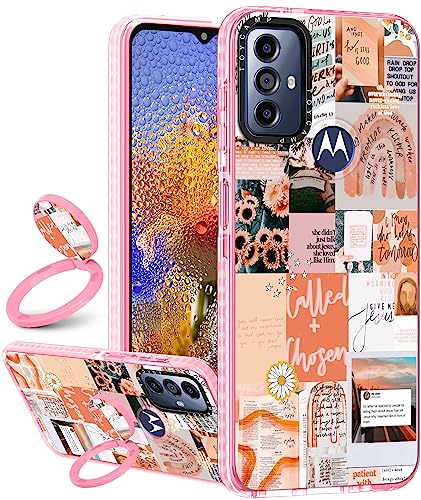 Toycamp for Moto G Pure/G Power 2022/G Play 2023 Phone Case with Ring Holder Cute Aesthetic Vintage Classic Print Cover for Women Girls Teens Retro Collage Art Cases for Moto G Power 2022 6.5"