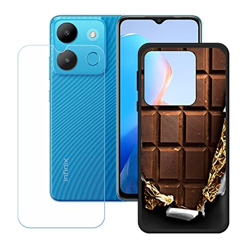 TPU Cover for Tecno Spark Go 2023 + HD Tempered Glass, Silicone Shell Bumper Protective Back Case - 9 Hardness Anti-Scratch Screen Protector for Tecno Spark Go 2023 (6,56") - KE1
