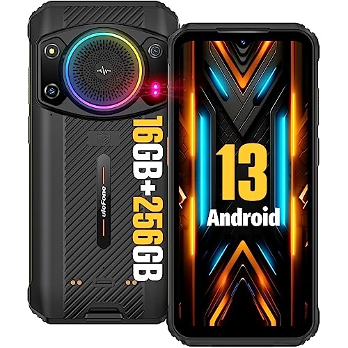 Ulefone Armor 21 Android 13 Unlocked Rugged Phone, 122dB Loudest Speaker, MTK G99 16GB + 256GB Outdoor Rugged Smartphone,64MP Main Cam + 24MP Night Vision Cam, 6.58" FHD+, 9600mAh, IP68 Dual SIM