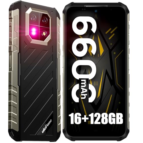 Ulefone Armor 22 Rugged Cell Phone 2023, Up to 16+128GB, 64MP Night Vision Camera, 64MP Wide-Angle Camera, Android 13, 6600mAh, 120Hz Display, NFC/GPS, 4G LTE Smartphone Unlocked (Black)