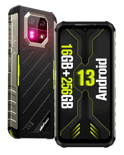 Ulefone Armor 22 Rugged Cell Phones, 16+256GB, 64MP+64MP Dual Cameras, Android 13, 6600mAh, 33W Fast Charging, 3-Card Sot Rugged Smartphone, Face/Fingerprint Unlock, NFC T-Mobile(Green)