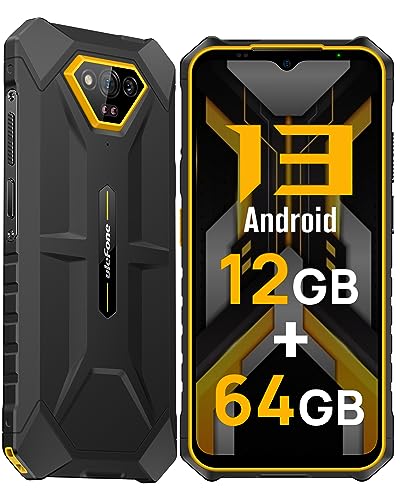 Ulefone Armor X13 Rugged Cell Phones 2023, 50MP+24MP+8MP Cameras Unlocked Smartphone, 12+64GB Storage, 6.52” Screen, 6320mAh, Android 13, NFC,GPS,Dual 4G Volte T-Mobile Rugged Phones (Orange)
