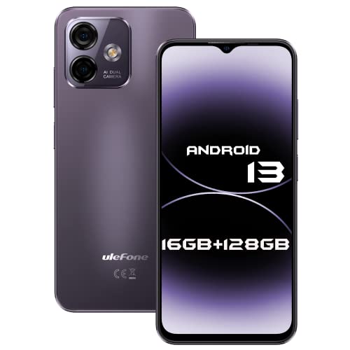 Ulefone Note 16 Pro Unlocked Cell Phone 16GB+128GB, 8-Core, 6.52" Display Smartphone Unlocked, Android 13, 50MP AI Camera, 4400mAh Battery, Dual 4G LTE, Fingerprint Unlock, U.S. Version, Purple