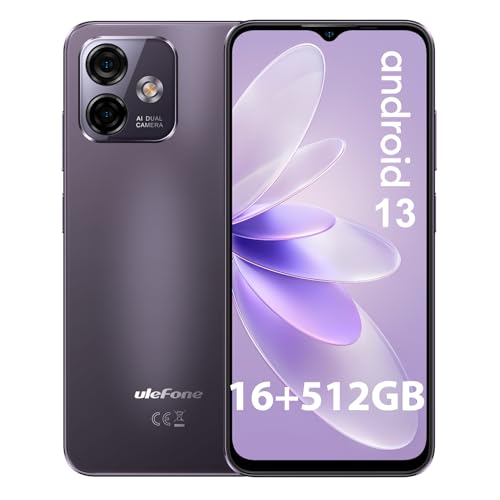 Ulefone Note 16 Pro Unlocked Phones, 16+512GB Cell Phone, 50MP Rear Camera, 8MP Front Camera, Android 13 OS, 6.52” Display, 4400mAh, OTG/GPS 4G Smartphones | Purple