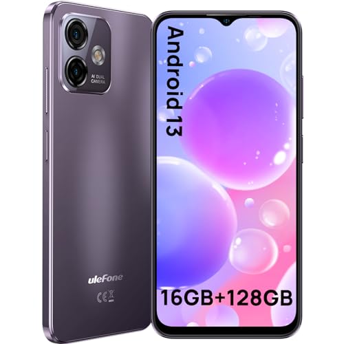 Ulefone Note 16 Pro Unlocked Smartphones, 16+128GB, 50MP Rear Camera, Android 13 OS Cell Phone, 8-core Processor, 8MP Front Camera, 6.52” Display, 4400mAh, Type C 4G LTE Unlocked Phones | Purple