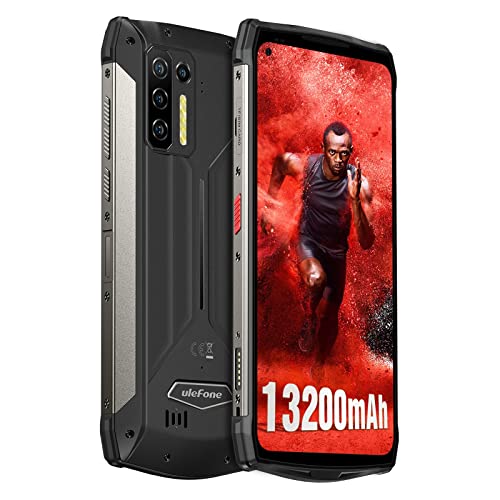 Ulefone Power Armor 13 Rugged Smartphone, IP68 Waterproof Phone, 13200mAh Battery, 15W Wireless Charge, 48MP Four Rear Camera, 6.81" FHD+, Helio G95 Octa-core Android 12, 8GB + 256GB, Dual 4G